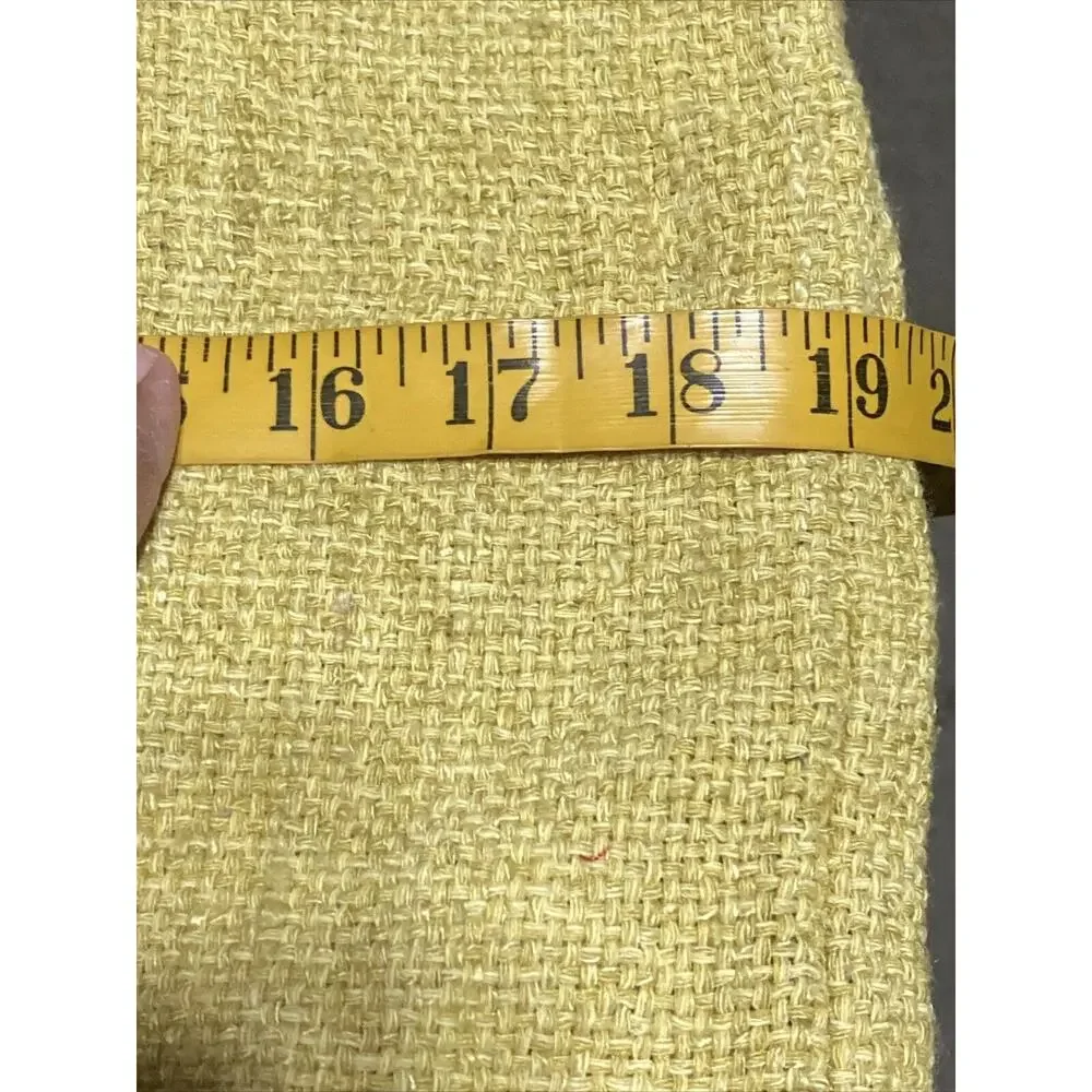 West Elm Yellow Brown Buttons Woven‎ Weave Silk Cotton Pillow Cover Button Back